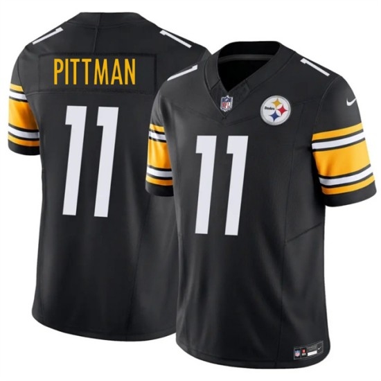 Men's Pittsburgh Steelers #11 Michael Pittman Jr Black 2025 F.U.S.E. Vapor Limited Stitched Football Jersey - Ujersey