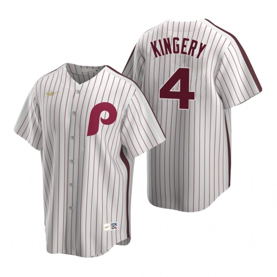 Men's Nike Philadelphia Phillies #4 Scott Kingery White Cooperstown Collection Home Stitched Baseball Jersey - Ujersey