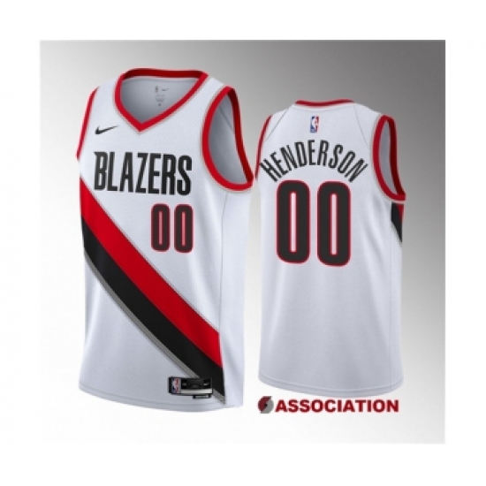 Men's Portland Trail Blazers #00 Scoot Henderson White 2023 Draft Association Edition Stitched Basketball Jersey - Ujersey