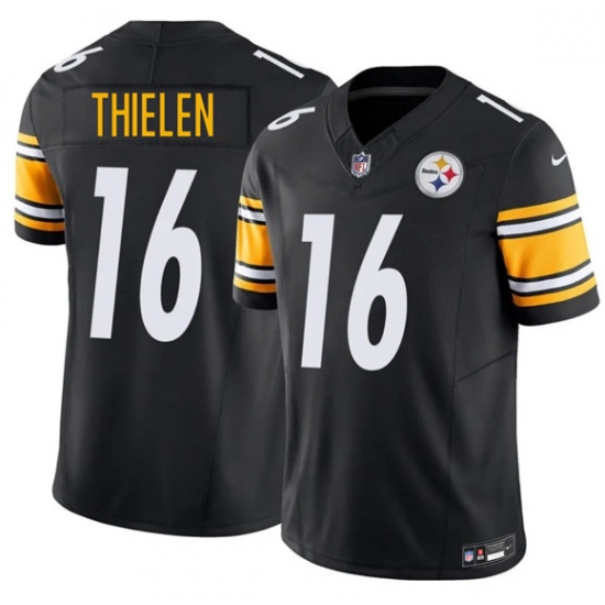 Men's Pittsburgh Steelers #16 Adam Thielen Black 2025 F.U.S.E. Vapor Limited Football Stitched Jersey - Ujersey