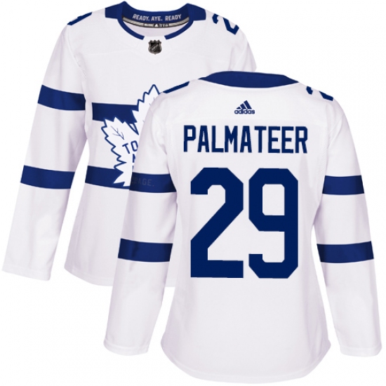 Women's Adidas Toronto Maple Leafs #29 Mike Palmateer Authentic White 2018 Stadium Series NHL Jersey - Ujersey