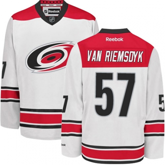 Youth Reebok Carolina Hurricanes #57 Trevor Van Riemsdyk Authentic White Away NHL Jersey - Ujersey