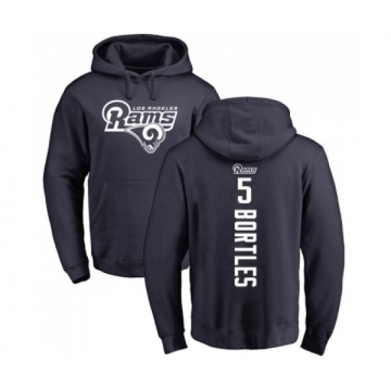 Football Los Angeles Rams #5 Blake Bortles Navy Blue Backer Pullover Hoodie - Ujersey