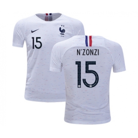 France #15 N'Zonzi Away Kid Soccer Country Jersey