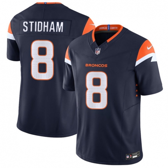 Men's Denver Broncos #8 Jarrett Stidham Navy 2025 F.U.S.E. Vapor Limited Football Stitched Jersey - Ujersey