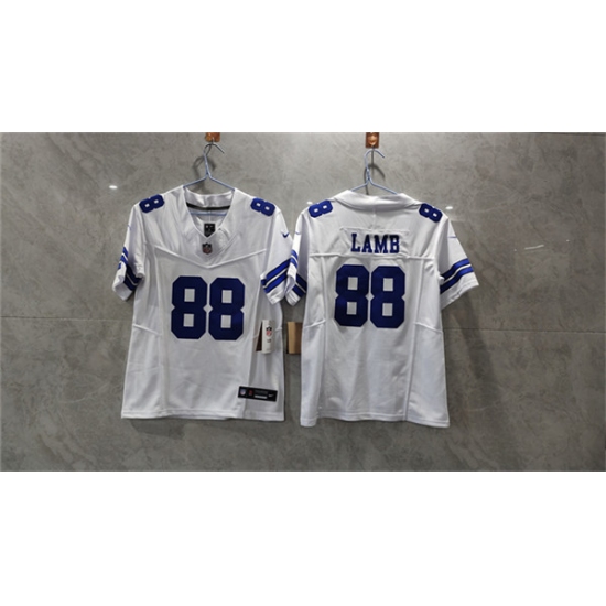 Women's Dallas Cowboys #88 CeeDee Lamb White 2023 F.U.S.E. Limited Football Stitched Jersey(Run Small) - Ujersey