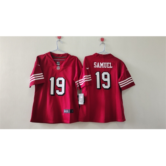 Women's San Francisco 49ers #19 Deebo Samuel Red Vapor Alternate Football Stitched Jersey(Run Small) - Ujersey