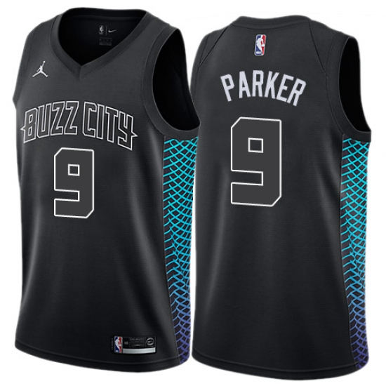 Youth Nike Jordan Charlotte Hornets #9 Tony Parker Swingman Black NBA Jersey - City Edition - Ujersey