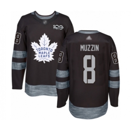 Men's Toronto Maple Leafs #8 Jake Muzzin Authentic Black 1917-2017 100th Anniversary Hockey Jersey - Ujersey