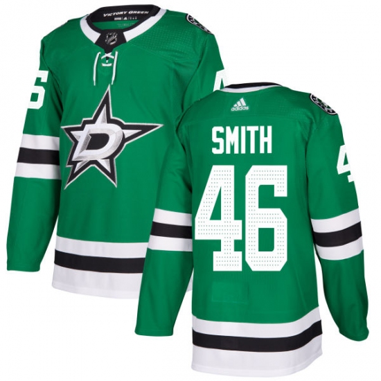 Men's Adidas Dallas Stars #46 Gemel Smith Authentic Green Home NHL Jersey - Ujersey