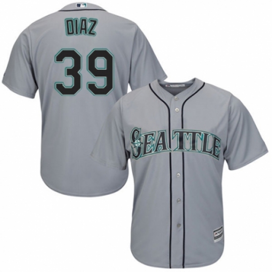 Men's Majestic Seattle Mariners #39 Edwin Diaz Replica Grey Road Cool Base MLB Jersey