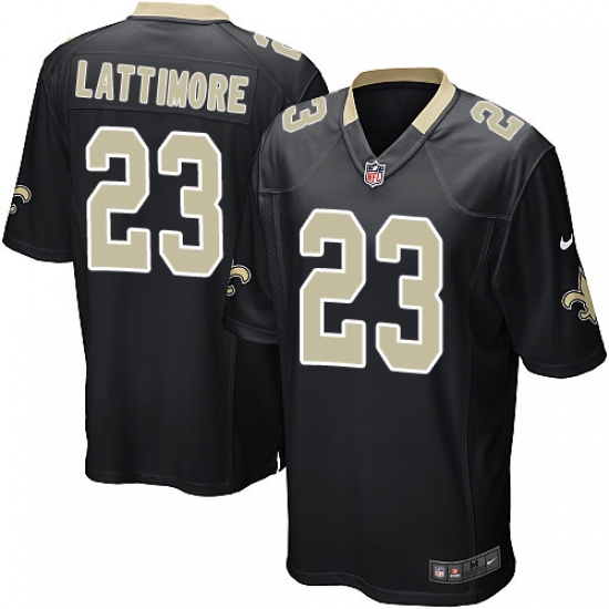 Men's Nike New Orleans Saints #23 Marshon Lattimore Game Black Team Color NFL Jersey - Ujersey