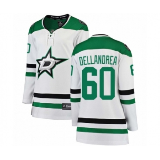Women's Dallas Stars #60 Ty Dellandrea Authentic White Away Fanatics Branded Breakaway NHL Jersey