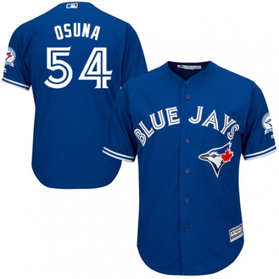 Men's Majestic Toronto Blue Jays #54 Roberto Osuna Replica Blue Alternate 40th Anniversary Patch MLB Jersey - Ujersey