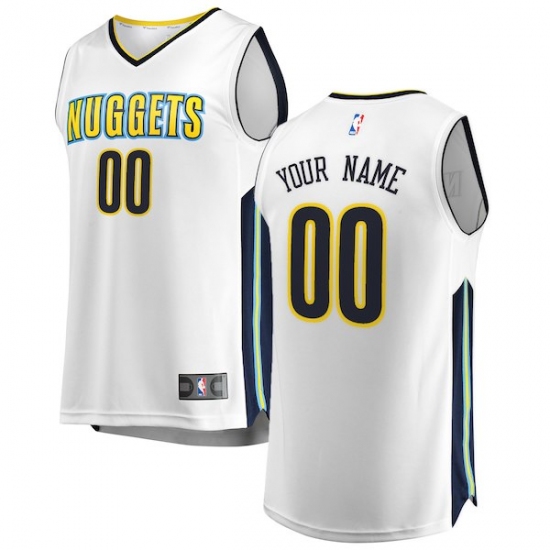 Men's Denver Nuggets Fanatics Branded White Fast Break Custom Replica Jersey - Association Edition - Ujersey