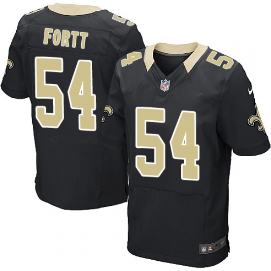 Men's Nike New Orleans Saints #54 Khairi Fortt Elite Black Team Color NFL Jersey - Ujersey