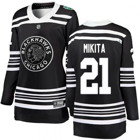 Women's Chicago Blackhawks #21 Stan Mikita Black 2019 Winter Classic Fanatics Branded Breakaway NHL Jersey - Ujersey