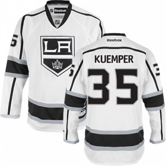 Men's Reebok Los Angeles Kings #35 Darcy Kuemper Authentic White Away NHL Jersey - Ujersey