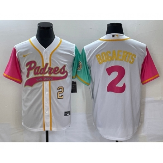 Men's San Diego Padres #2 Xander Bogaerts White Number NEW 2023 City Connect Cool Base Stitched Jersey - Ujersey