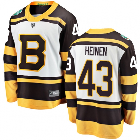 Youth Boston Bruins #43 Danton Heinen White 2019 Winter Classic Fanatics Branded Breakaway NHL Jersey - Ujersey