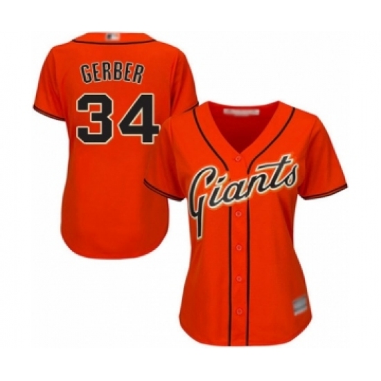 Women's San Francisco Giants #34 Mike Gerber Authentic Orange Alternate Cool Base Baseball Player Jersey - Ujersey