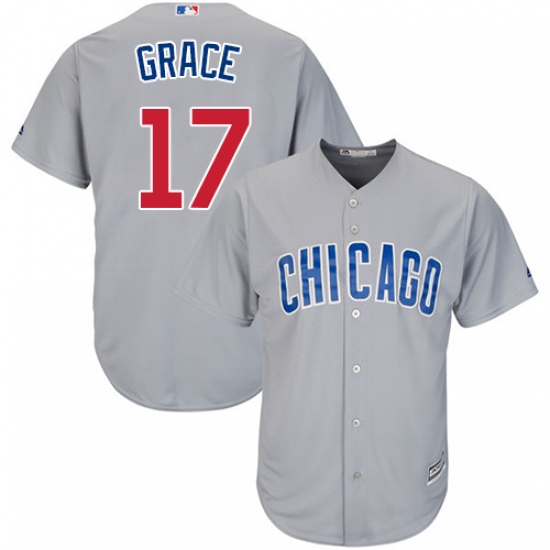 Youth Majestic Chicago Cubs #17 Mark Grace Authentic Grey Road Cool Base MLB Jersey - Ujersey