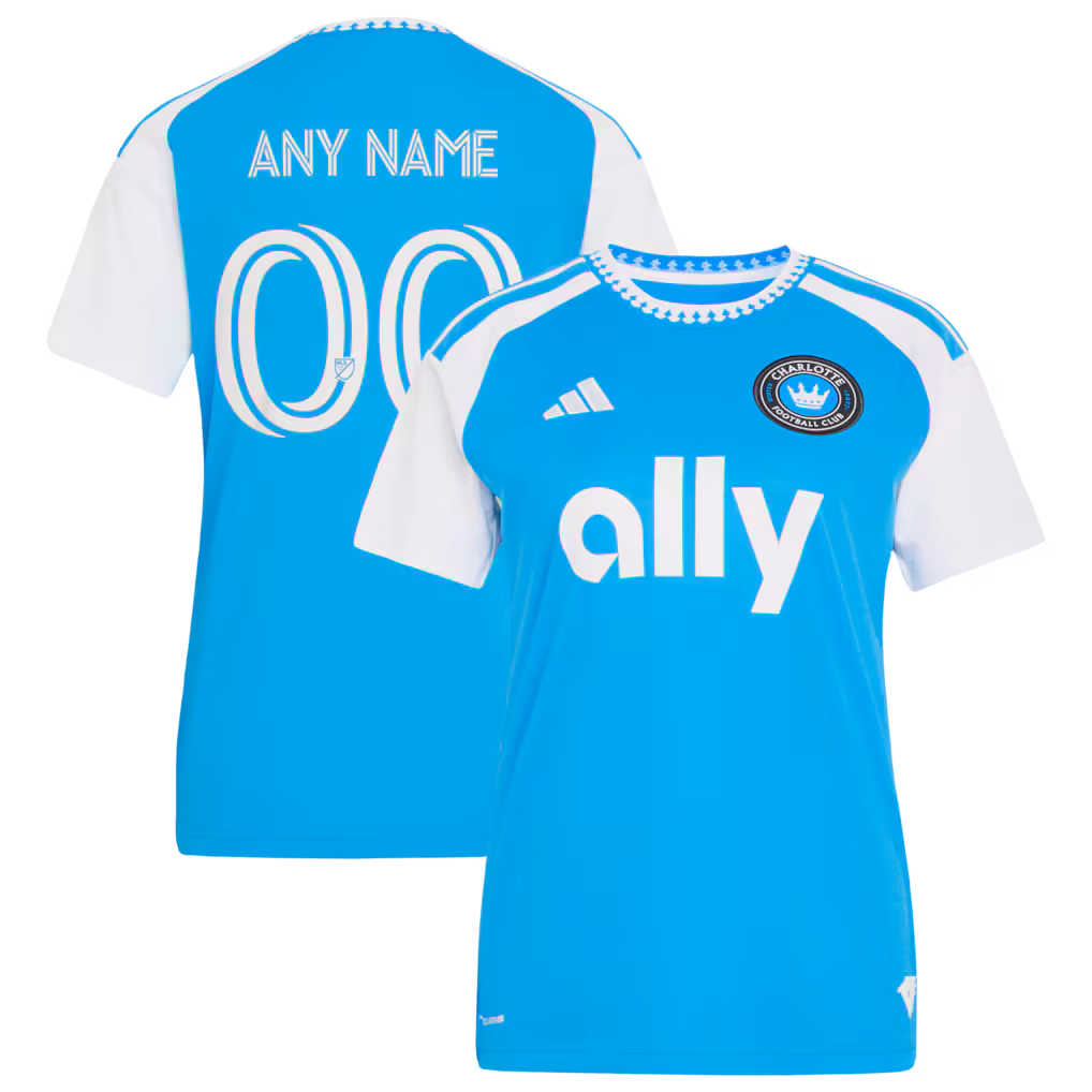 Women's Charlotte FC adidas Blue 2026 Carolina Kit: Crowns Up Replica Custom Jersey - ujerseystore