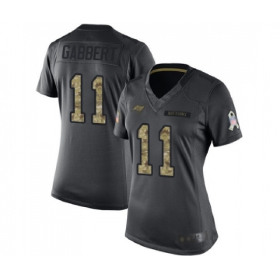 Women's Tampa Bay Buccaneers #11 Blaine Gabbert Limited Black 2016 Salute to Service Football Jersey - Ujersey