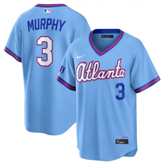 Men's Atlanta Braves #3 Dale Murphy Powder Blue 2026 City Connect Stadium Stitched Baseball Jersey - Ujersey