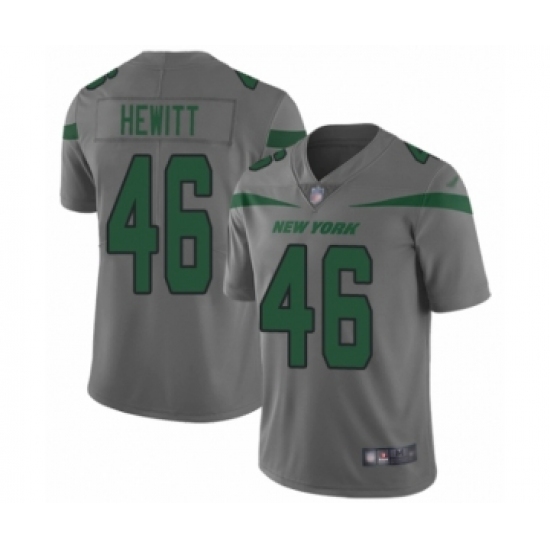 Youth New York Jets #46 Neville Hewitt Limited Gray Inverted Legend Football Jersey - Ujersey