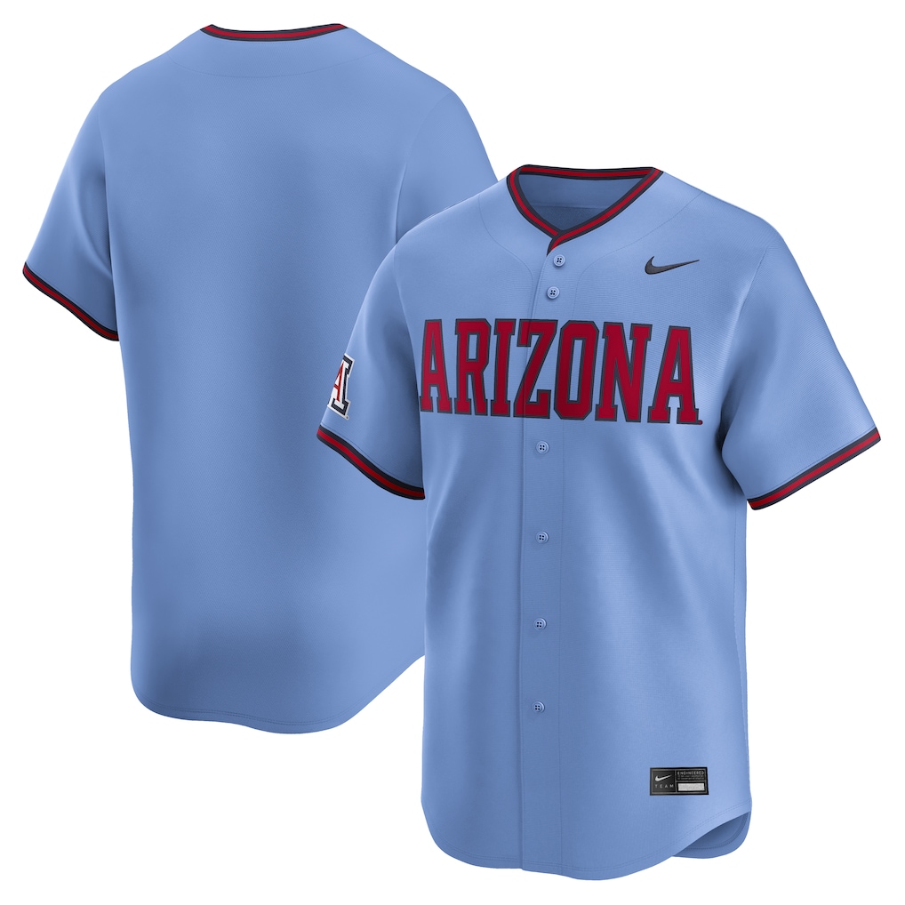 Men's Nike Light Blue Arizona Wildcats Home Wordmark Limited Baseball Jersey