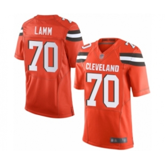 Men's Cleveland Browns #70 Kendall Lamm Elite Orange Alternate Football Jersey - Ujersey