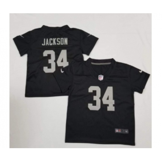 Toddler Las Vegas Raiders #34 Bo Jackson Limited Black Vapor Jersey - Ujersey