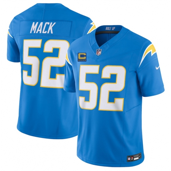 Men's Los Angeles Chargers #52 Khalil Mack Blue 2025 F.U.S.E With 4-Star C Vapor Limited Stitched Football Jersey - Ujersey