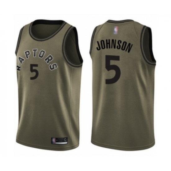 Youth Toronto Raptors #5 Stanley Johnson Swingman Green Salute to Service Basketball Jersey - Ujersey
