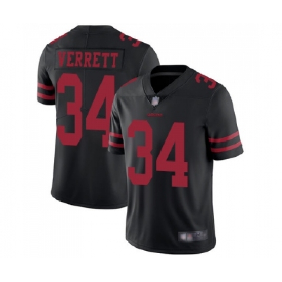 Men's San Francisco 49ers #34 Jason Verrett Black Vapor Untouchable Limited Player Football Jersey - Ujersey