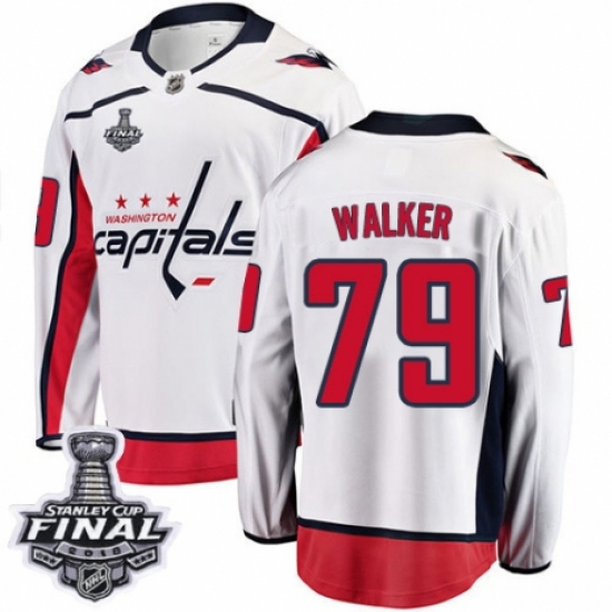 Youth Washington Capitals #79 Nathan Walker Fanatics Branded White Away Breakaway 2018 Stanley Cup Final NHL Jersey - Ujersey