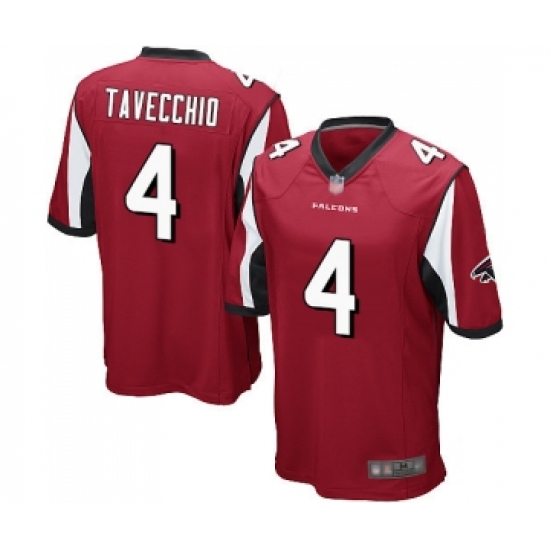 Men's Atlanta Falcons #4 Giorgio Tavecchio Game Red Team Color Football Jersey - Ujersey