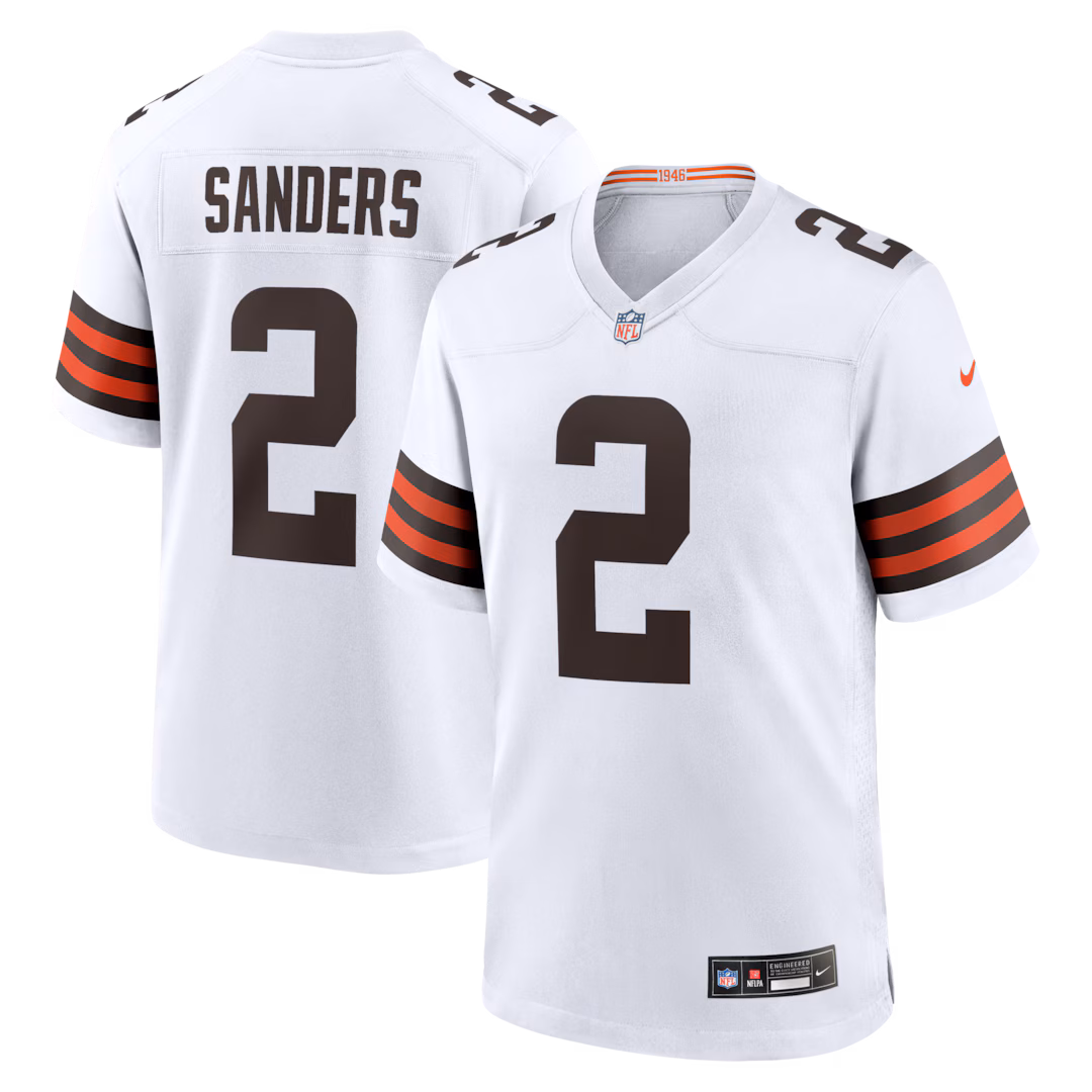 Men's Cleveland Browns Shedeur Sanders Nike White Game Jersey - Ujersey