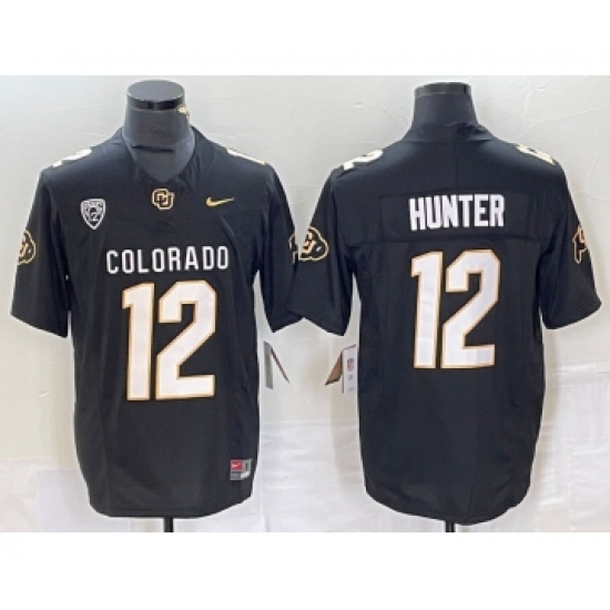 Men's Colorado Buffaloes #12 Travis Hunter Black 2023 F.U.S.E. Stitched Football Jersey - Ujersey