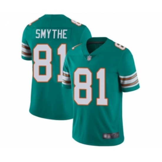 Youth Miami Dolphins #81 Durham Smythe Aqua Green Alternate Vapor Untouchable Limited Player Football Jersey - Ujersey