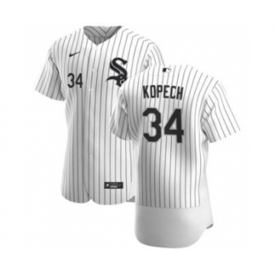 Men's Chicago White Sox #34 Michael Kopech White Home 2020 Authentic Player Baseball Jersey - Ujersey