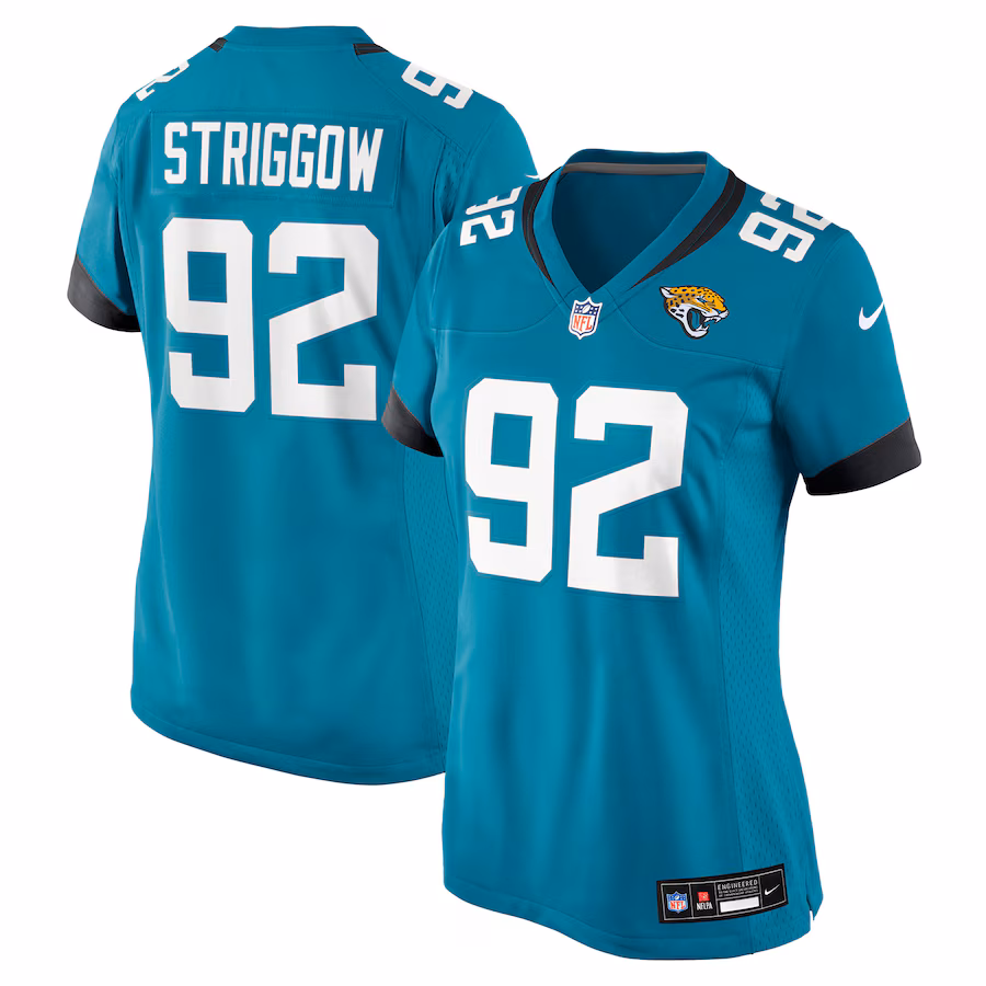 Women's Jacksonville Jaguars Danny Striggow Nike Teal Team Game Jersey - Ujersey