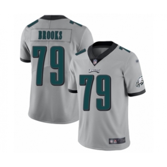 Women's Philadelphia Eagles #79 Brandon Brooks Limited Silver Inverted Legend Football Jersey - Ujersey