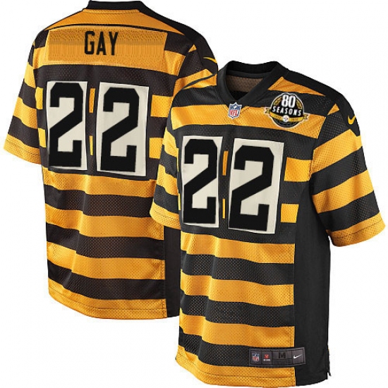 Youth Nike Pittsburgh Steelers #22 William Gay Elite Yellow/Black Alternate 80TH Anniversary Throwback NFL Jersey - Ujersey