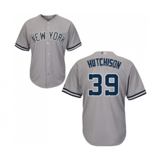 Youth New York Yankees #39 Drew Hutchison Authentic Grey Road Baseball Jersey - Ujersey