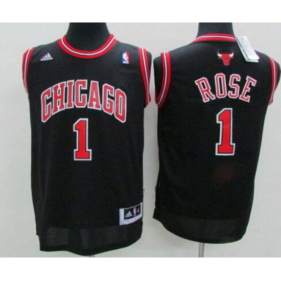 Youth Chicago Bulls #1 Derrick Rose Black Jersey