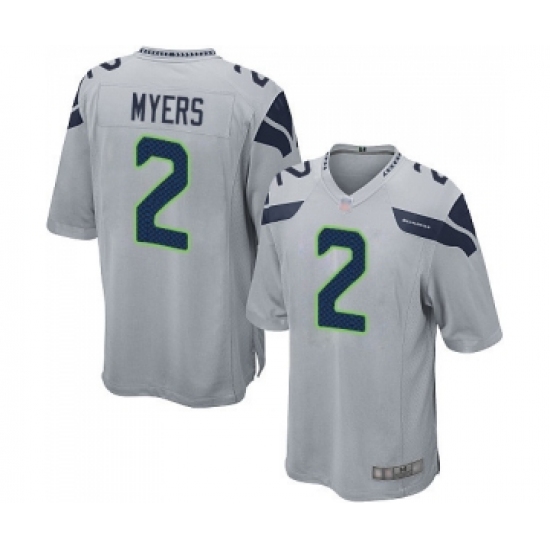 Men's Seattle Seahawks #2 Jason Myers Game Grey Alternate Football Jersey - Ujersey
