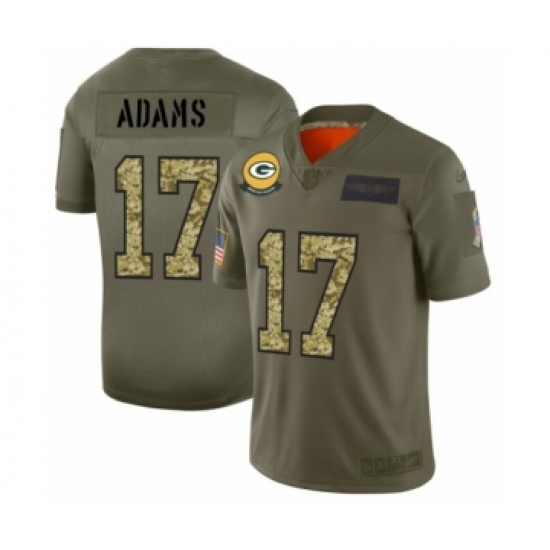 Men's Green Bay Packers #17 Davante Adams 2019 Olive Camo Salute to Service Limited Jersey - Ujersey