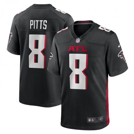 Men's Atlanta Falcons #8 Kyle Pitts Nike Black 2021 NFL Draft First Round Pick Player Limited Jersey - Ujersey